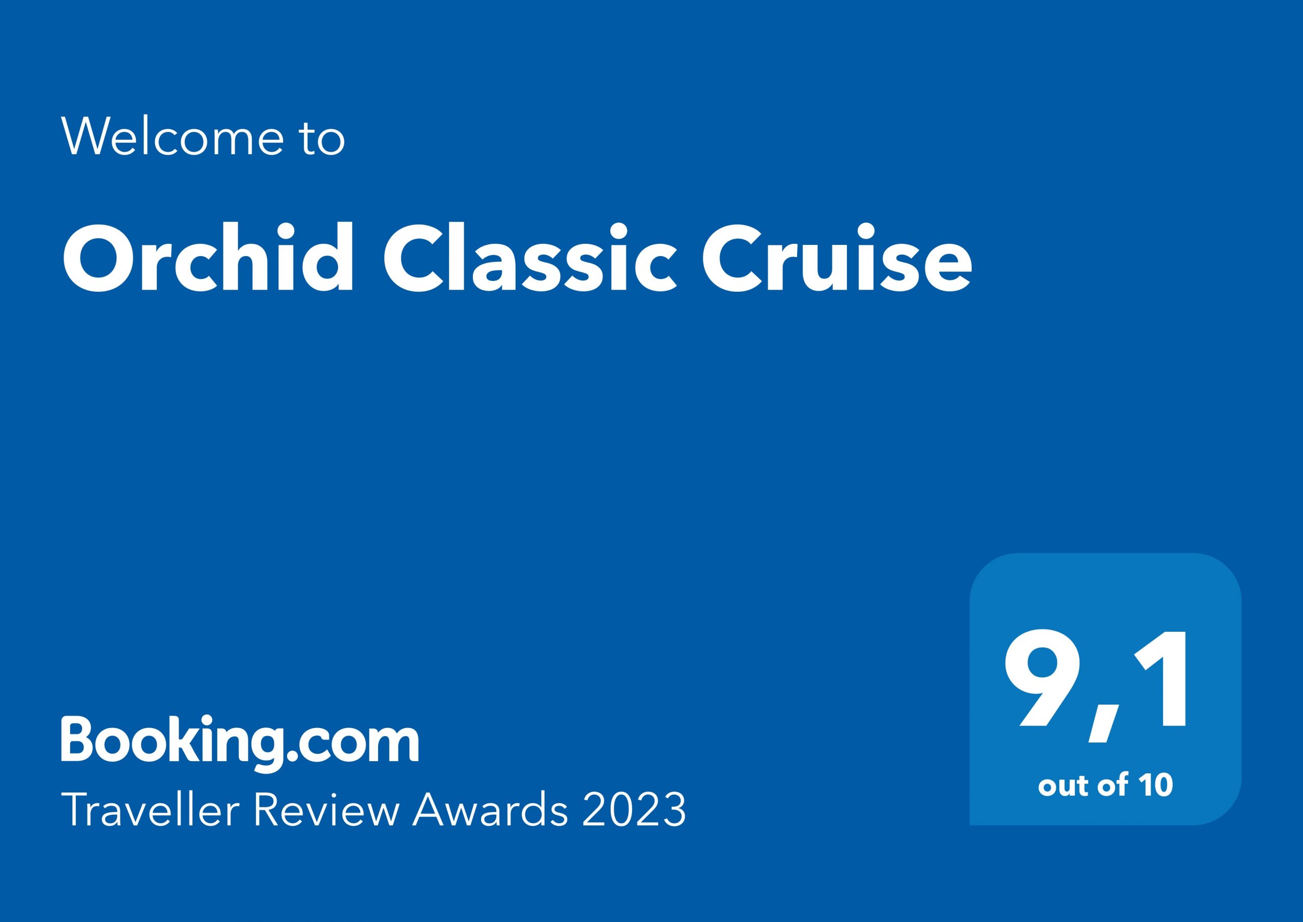 Orchid Cruises won Booking.com’s 2023 Traveller Review Award